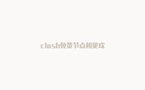 clash免费节点相见欢