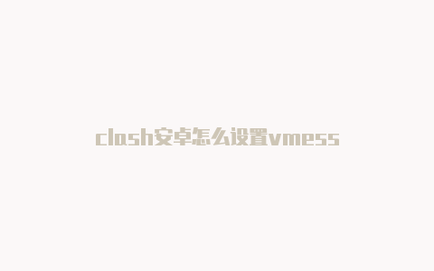 clash安卓怎么设置vmess