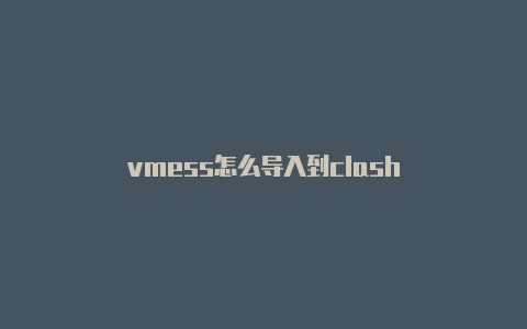 vmess怎么导入到clash