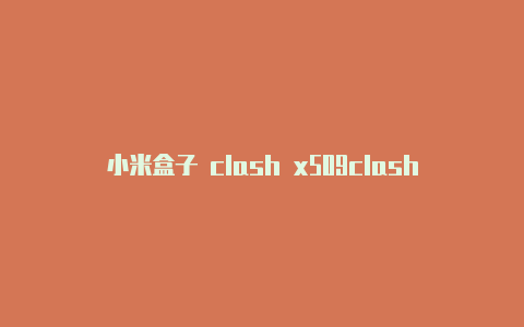 小米盒子 clash x509clash加速器怎么更新节点