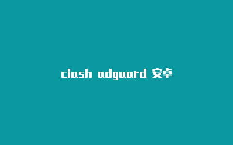 clash adguard 安卓