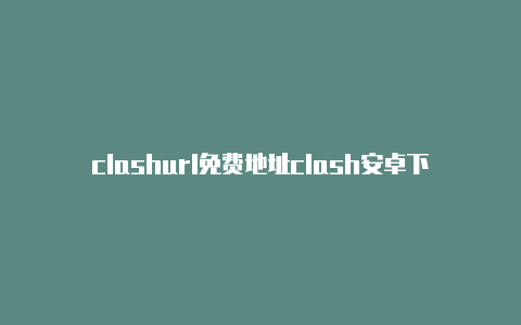 clashurl免费地址clash安卓下载版