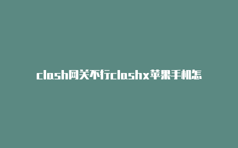 clash网关不行clashx苹果手机怎么用