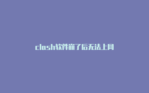 clash软件崩了后无法上网