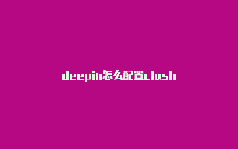 deepin怎么配置clash