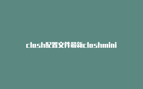 clash配置文件最新clashmini