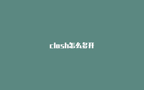 clash怎么多开