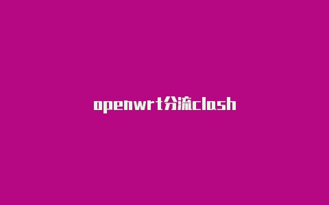 openwrt分流clash