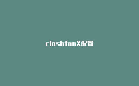 clashfanX配置