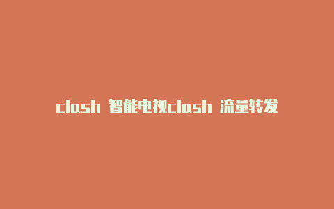 clash 智能电视clash 流量转发