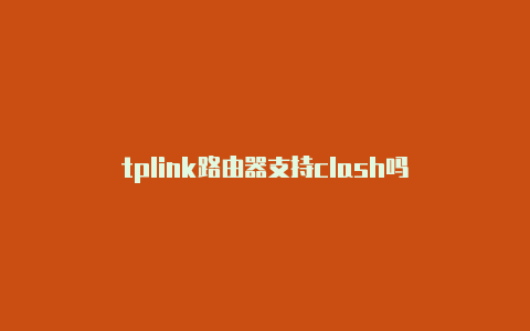 tplink路由器支持clash吗