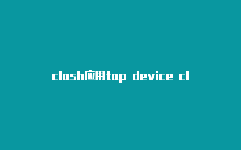 clash应用tap device clash代理