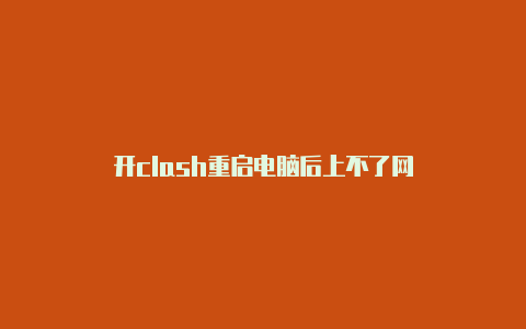 开clash重启电脑后上不了网