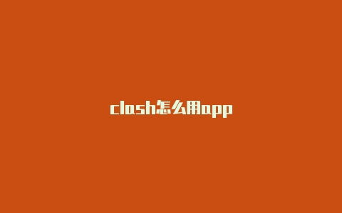 clash怎么用app