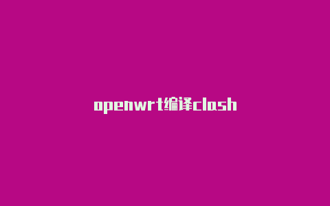 openwrt编译clash