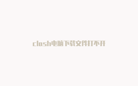 clash电脑下载文件打不开