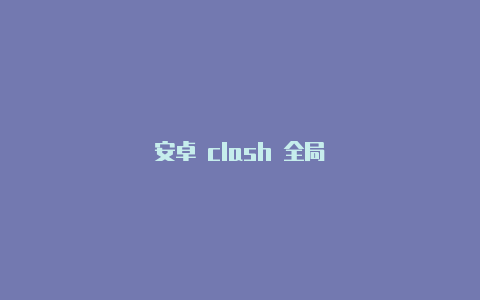 安卓 clash 全局