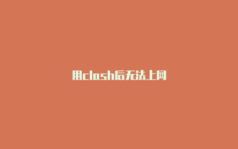 用clash后无法上网