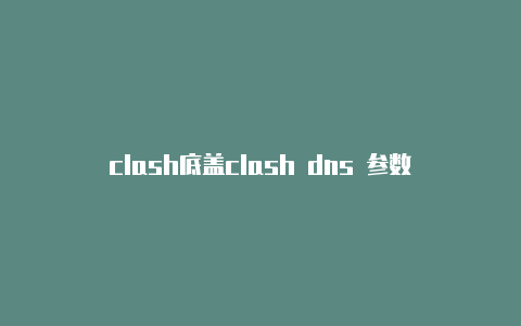 clash底盖clash dns 参数