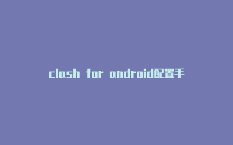 clash for android配置手机clash免费订阅节点