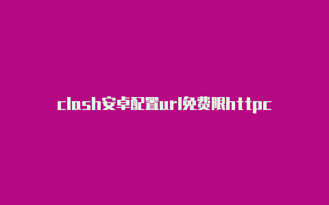 clash安卓配置url免费限httpclashofclan是啥