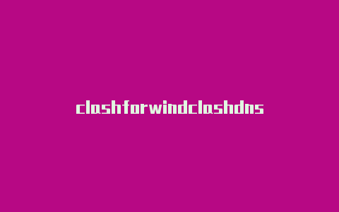 clashforwindclashdns劫持ows软件下载