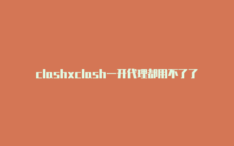 clashxclash一开代理都用不了了配置mac