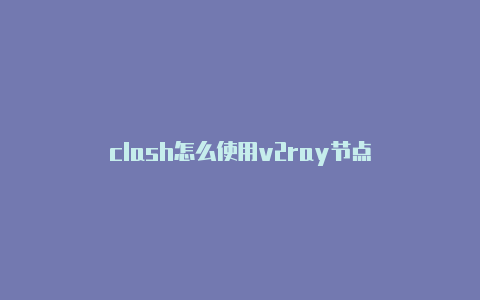 clash怎么使用v2ray节点