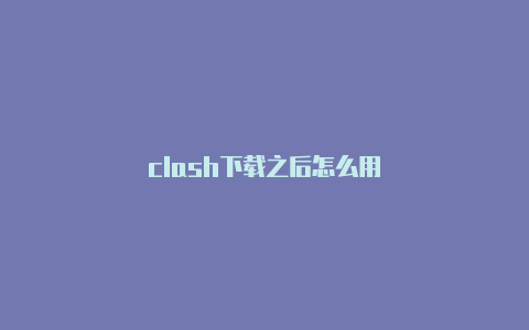 clash下载之后怎么用